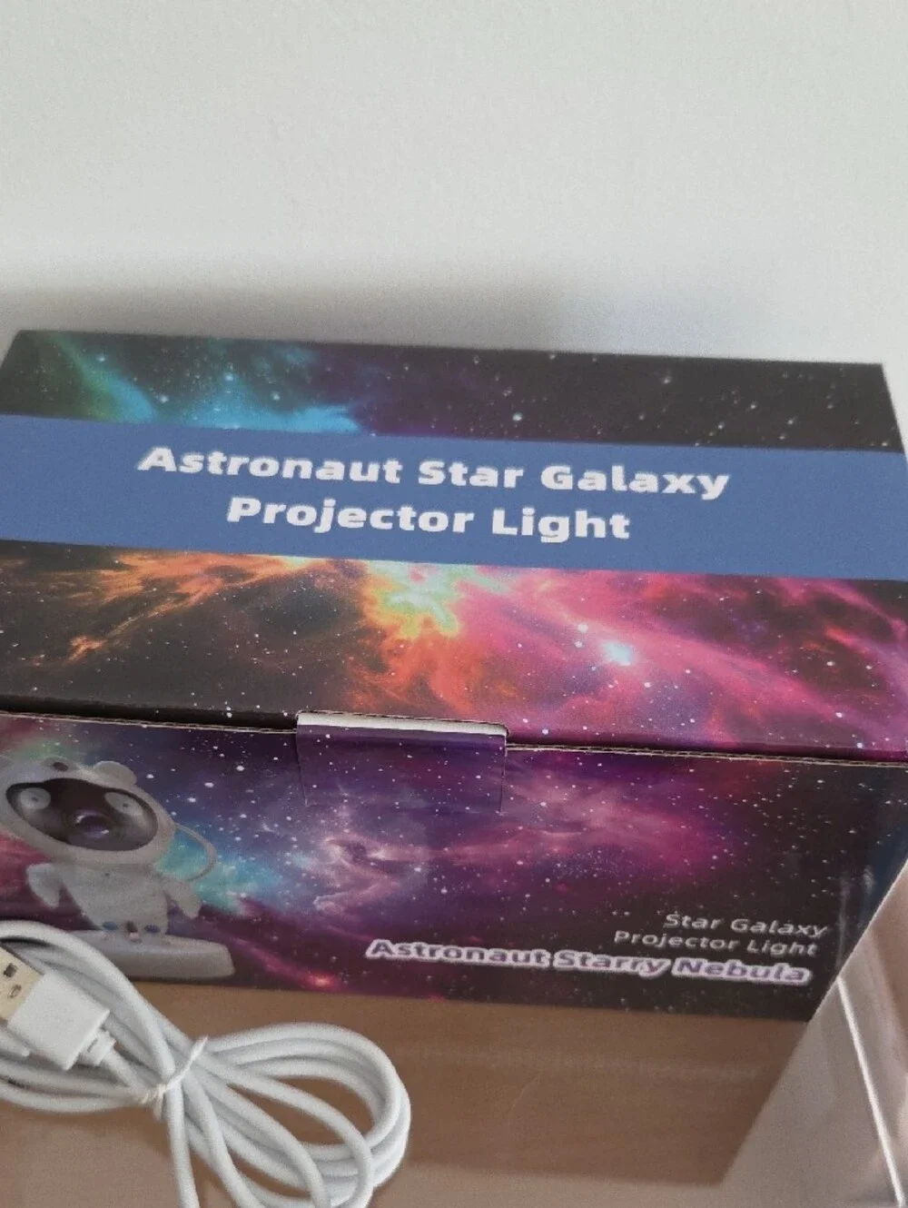 Astronaut Starry Nebula Projector Light - White...NIB